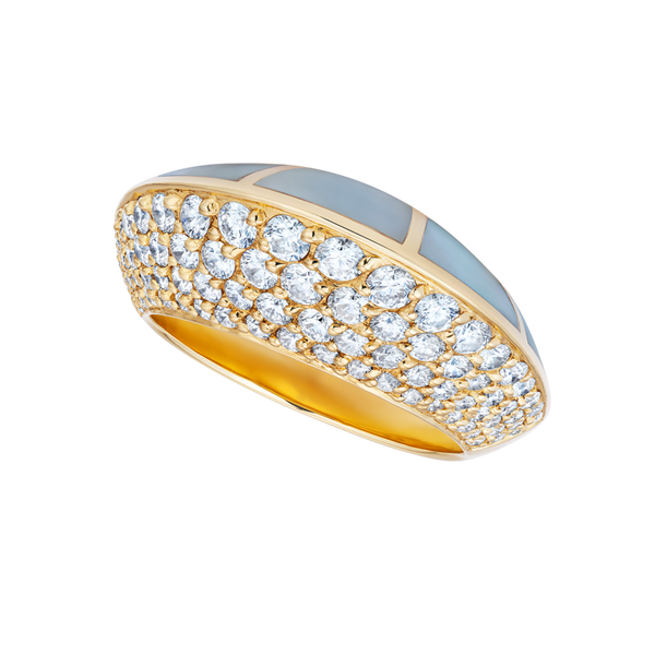 nadine aysoy Eclipse Curved Mother of Pearl Ring