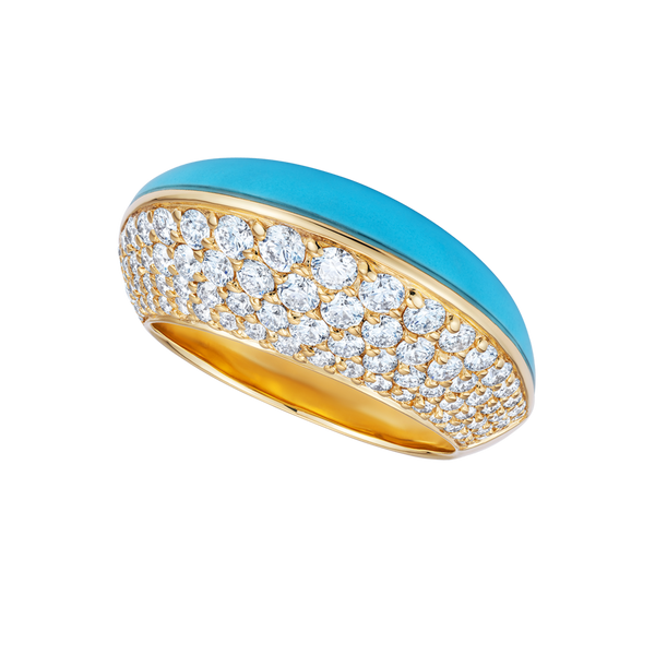 nadine aysoy Eclipse Curved Turquoise Ring