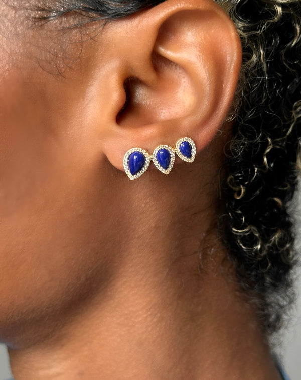Nadine Aysoy Eclipse Lapis Pear Shaped Climbers