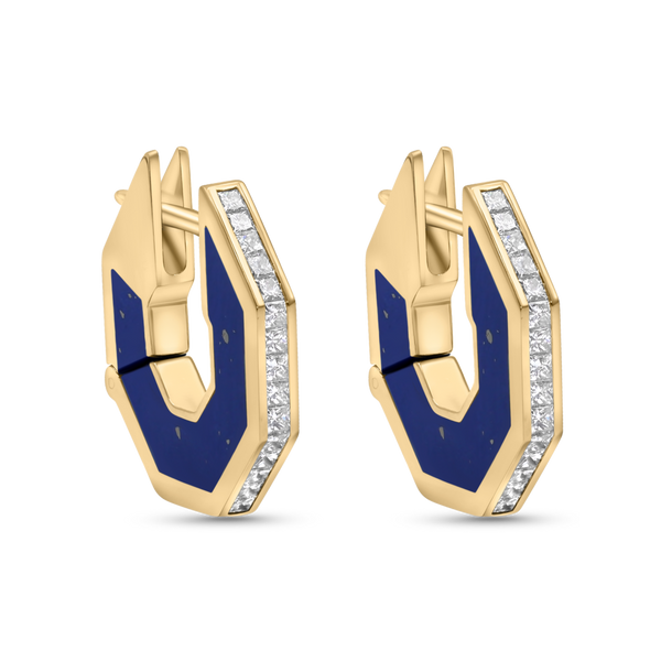 nadine aysoy Eclipse Large Octagon Lapis Hoops