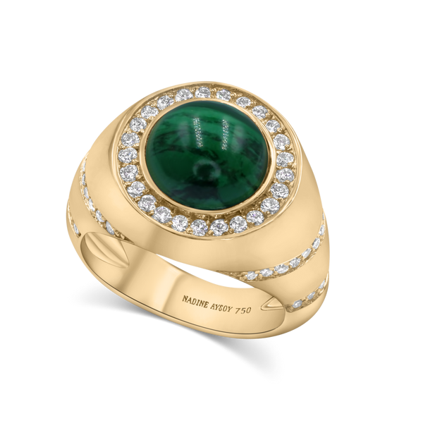 nadine aysoy Eclipse Malachite Pinky Ring
