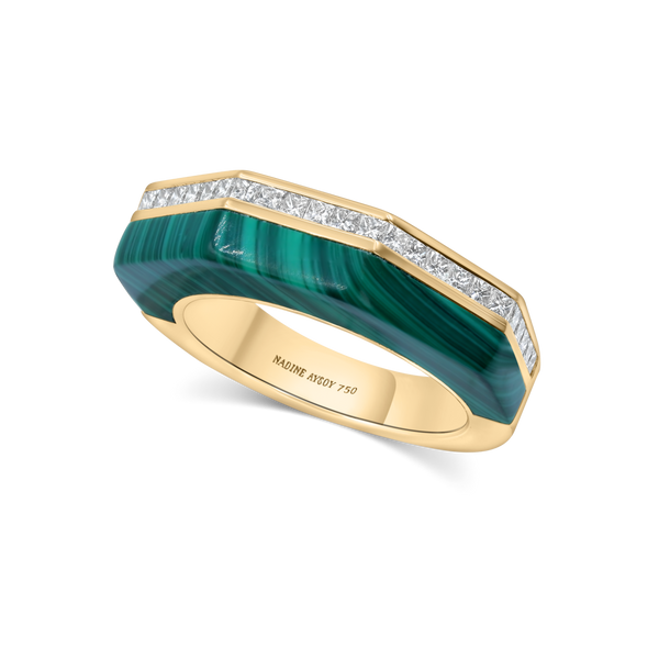 nadine aysoy Eclipse Octagon Malachite Ring