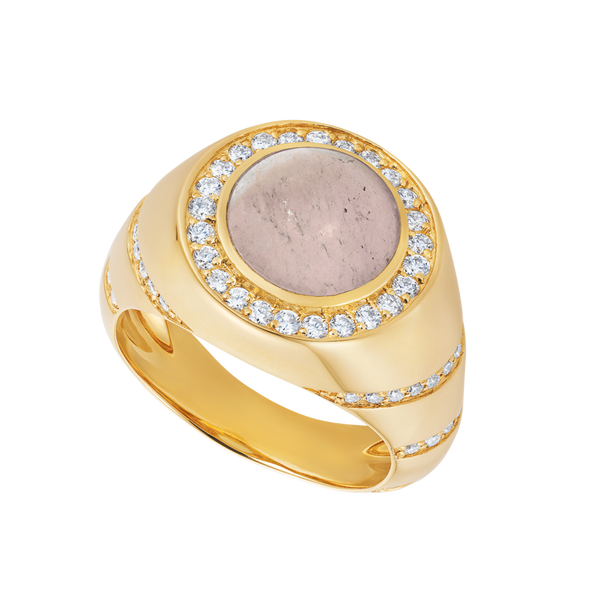 nadine aysoy Eclipse Rose Quartz Pinky Ring