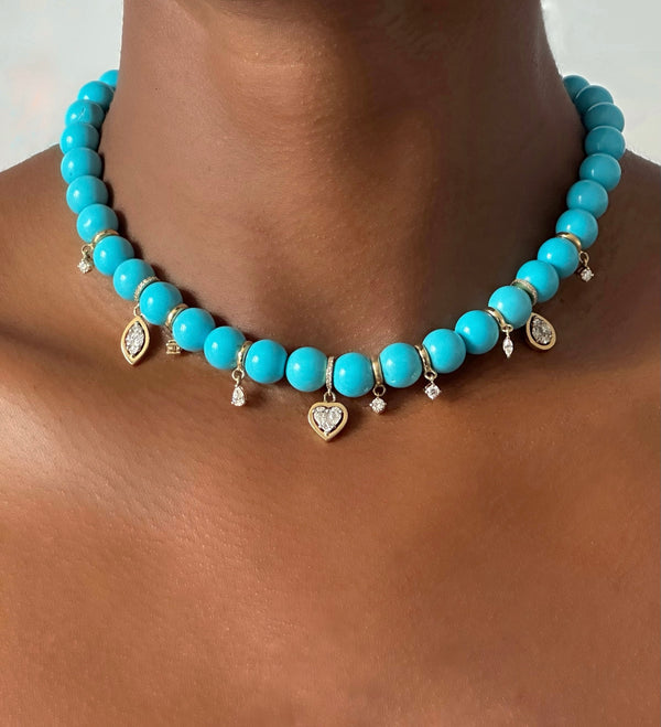 Nadine Aysoy Eclipse Turquoise Bead Necklace