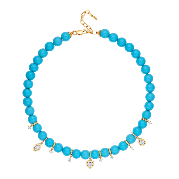 nadine aysoy Eclipse Turquoise Bead Necklace