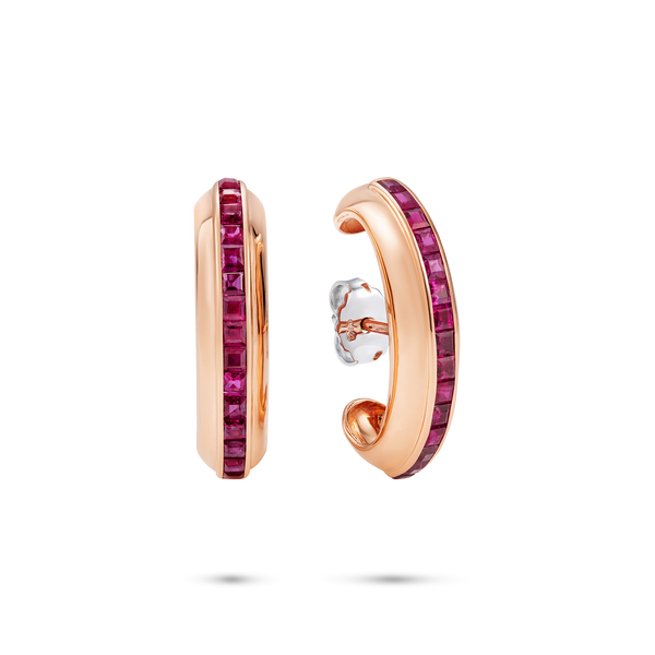 nadine aysoy Le Cercle Ear Lobe Ruby Earrings