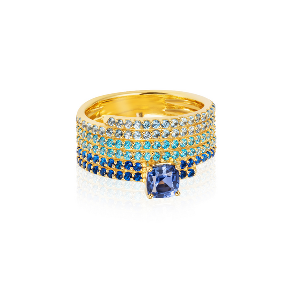 nadine aysoy Le Cercle Ombre Blue Sapphire Ring