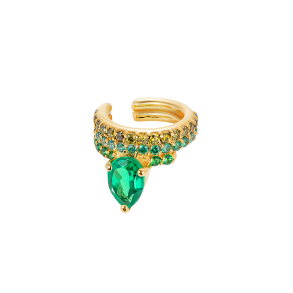 nadine aysoy Le Cercle Ombre Emerald Ear Cuff