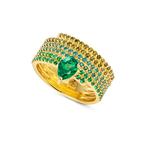 nadine aysoy Le Cercle Ombre Emerald Ring