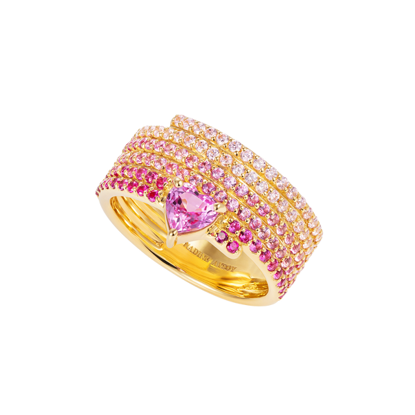 nadine aysoy Le Cercle Ombre Pink Sapphire Ring