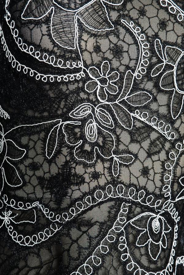 Naeem Khan ASYMMETRICAL ILLUSION NECKLINE FIT-AND-FLARE GOWN