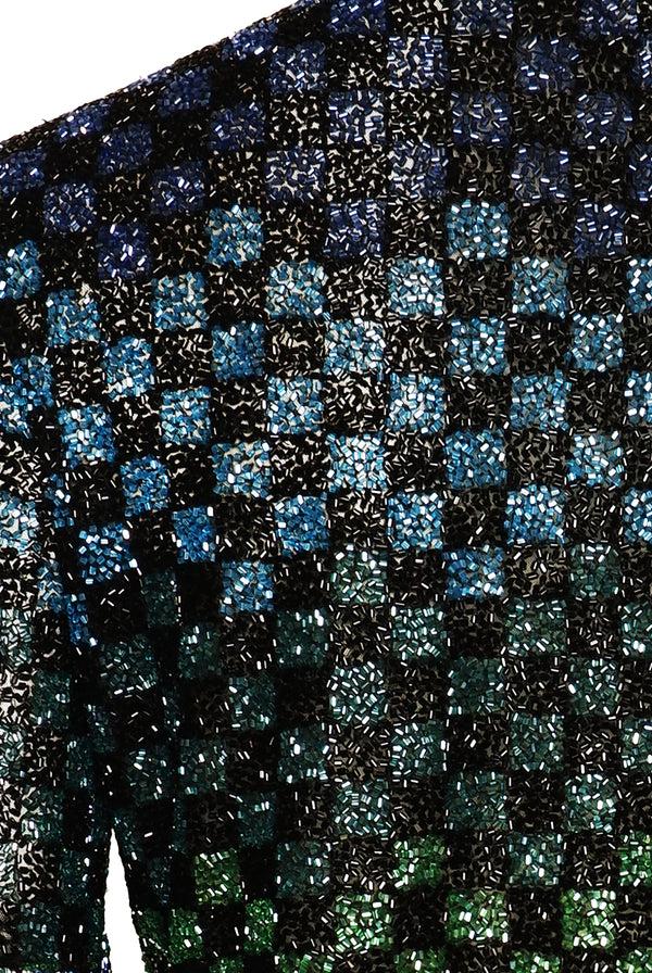 Naeem Khan BEADED CROPPED BOLERO WITH FRINGE SLEEVES