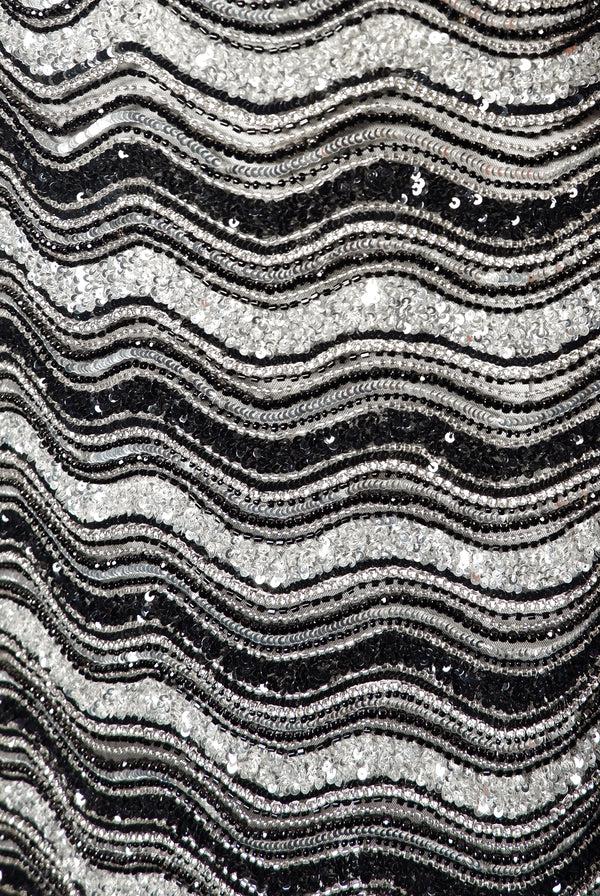 Naeem Khan BEADED JEWEL NECK SLEEVELESS COLUMN GOWN