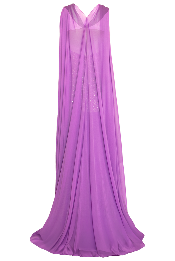 Naeem Khan BEADED STRAPLESS DRESS WITH CHIFFON DETAIL