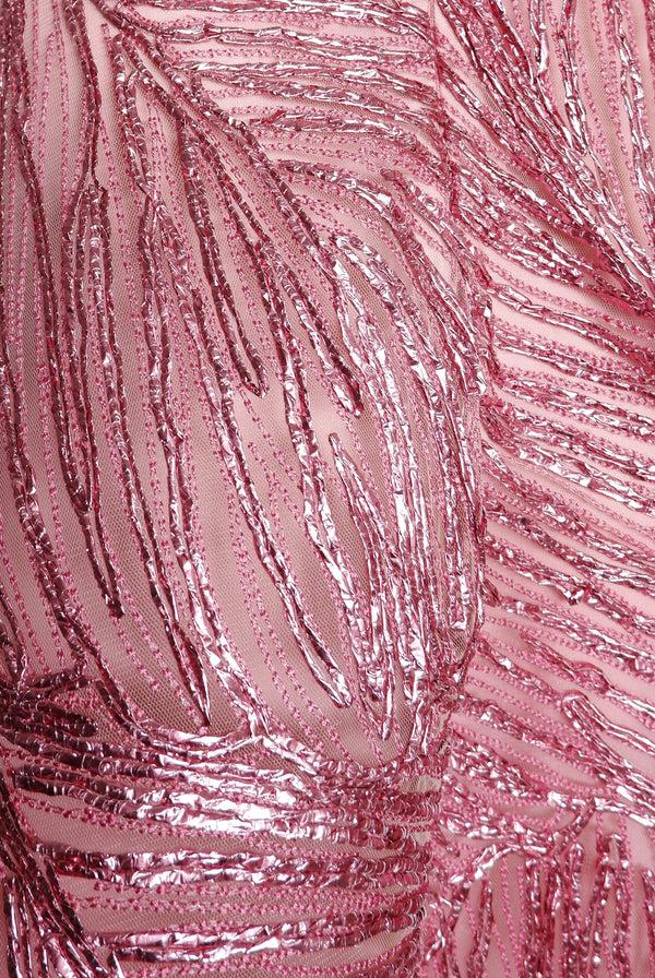 Naeem Khan METALLIC RAFFIA STRAPLESS FULL SKIRT GOWN