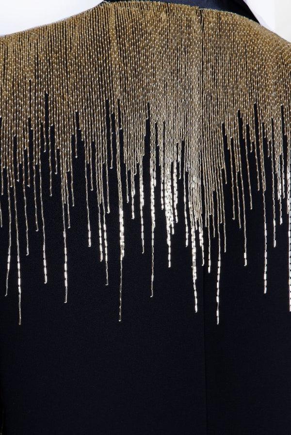 Naeem Khan ABSTRACT BEADED CROPPED BLAZER