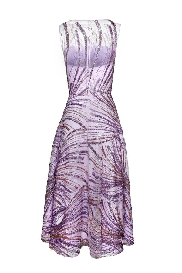 Naeem Khan BEADED BOATNECK SLEEVELESS DRESS