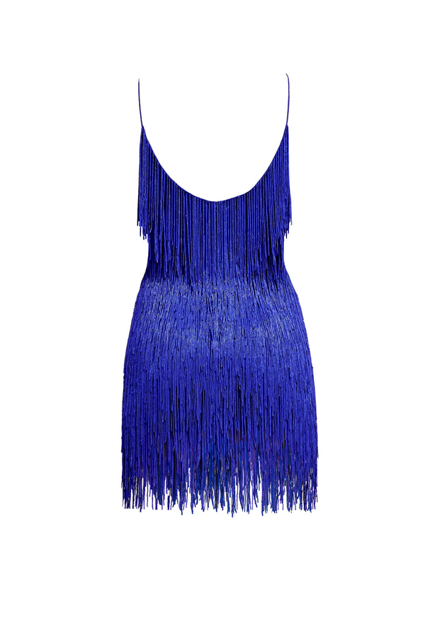 Naeem Khan BEADED FRINGE SLIP DRESS