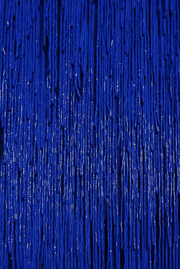 Naeem Khan BEADED FRINGE SLIP DRESS