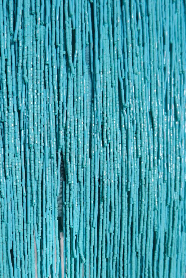 Naeem Khan BEADED FRINGE TANK DRESS