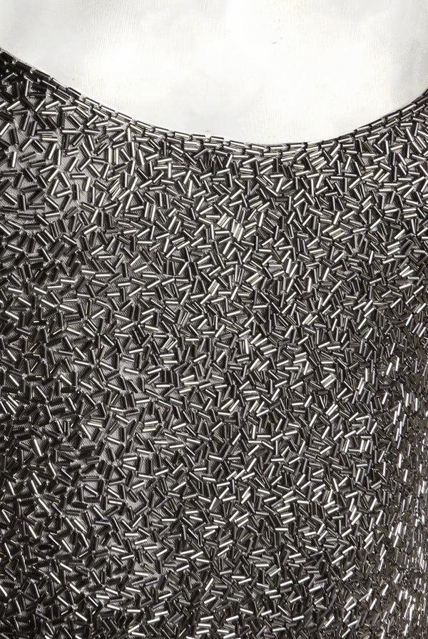 Naeem Khan BEADED ILLUSION NECKLINE GOWN