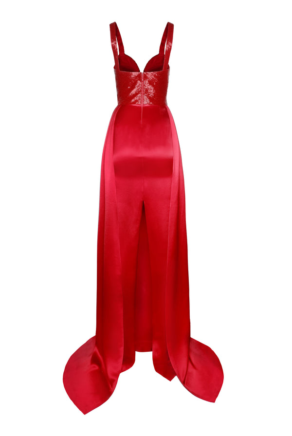 Naeem Khan BEADED SWEETHEART BODICE COLUMN GOWN