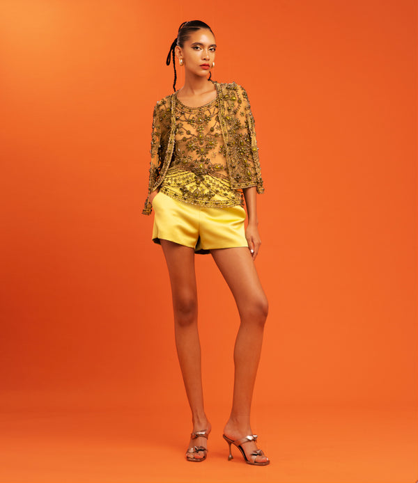 naeem khan Beaded Swing Jacket and Blouse