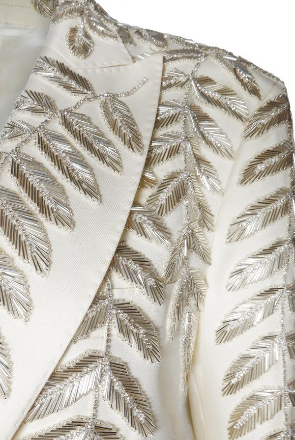 Naeem Khan Blazer With Leaves Applique