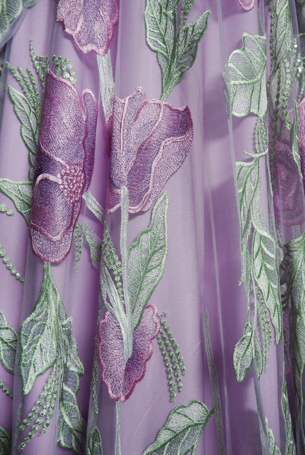 Naeem Khan BOAT NECK BLOUSON SLEEVE GOWN