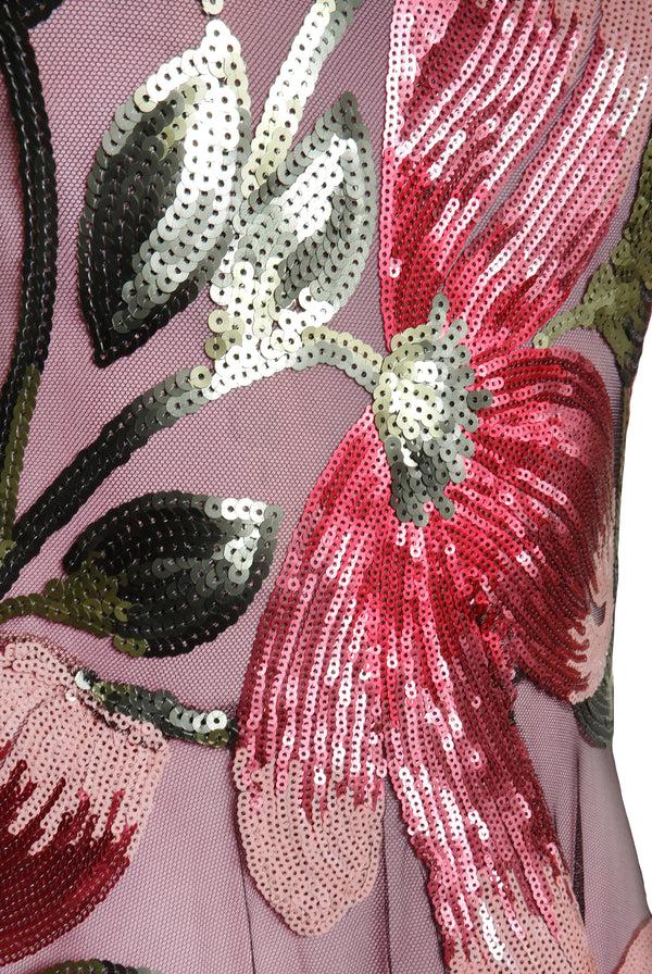 Naeem Khan BOAT NECK BLOUSON SLEEVE GOWN