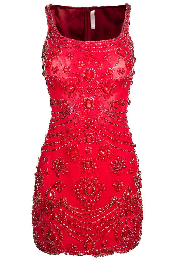 Naeem Khan Chandelier Beaded Sleeveless Dress