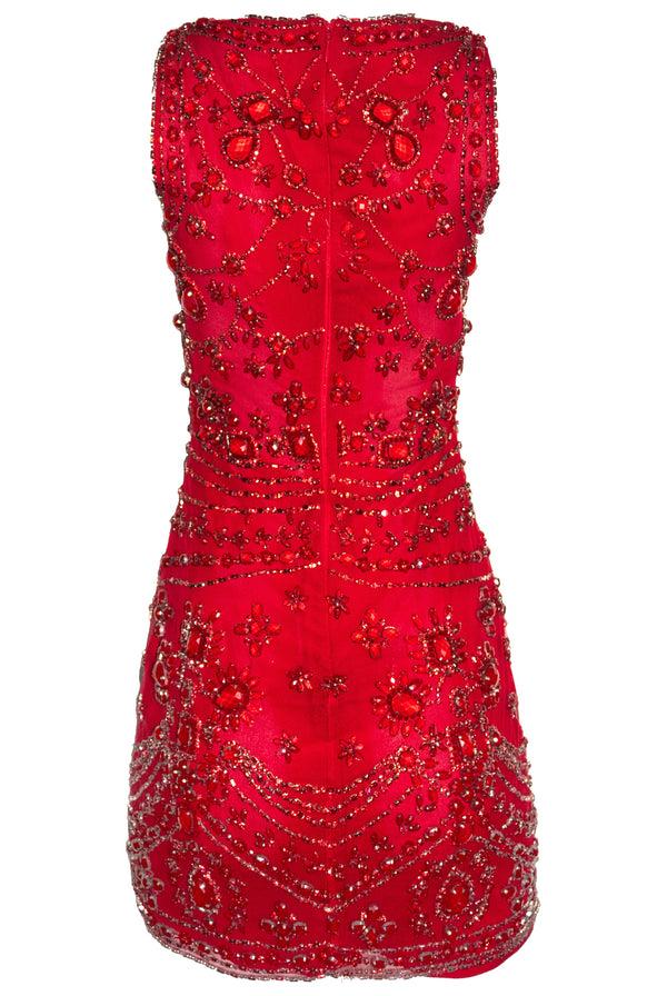 Naeem Khan Chandelier Beaded Sleeveless Dress