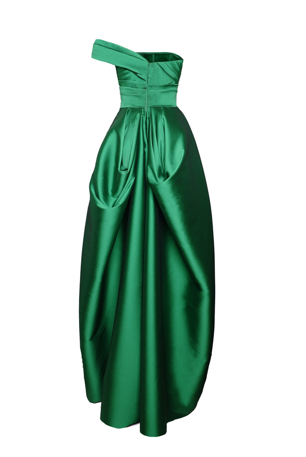 Naeem Khan DRAPED ASSYMETRICAL NECKLINE BALLGOWN