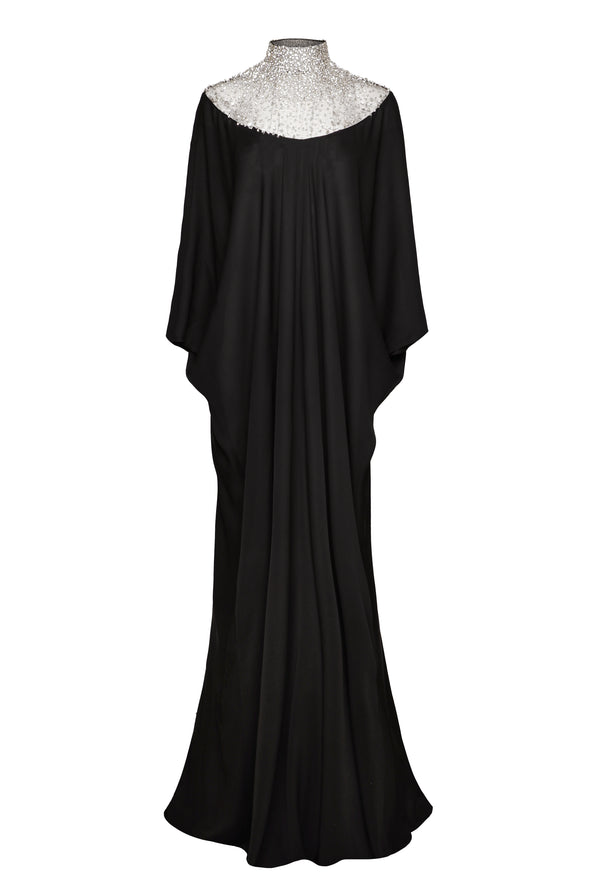 Naeem Khan EMBELLISHED NECKLINE CAFTAN