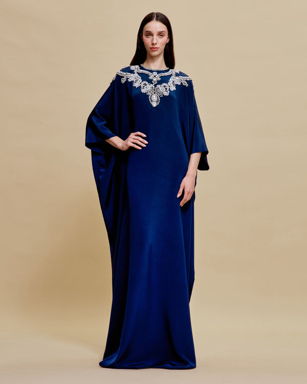 naeem khan EMBELLISHED NECKLINE CAFTAN
