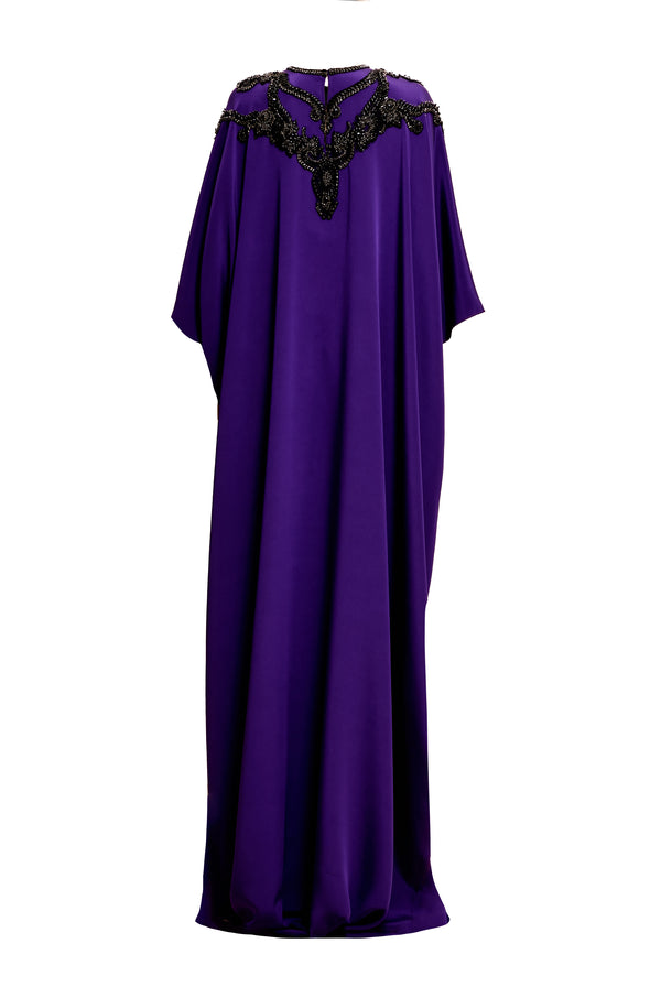 Naeem Khan EMBELLISHED NECKLINE CAFTAN