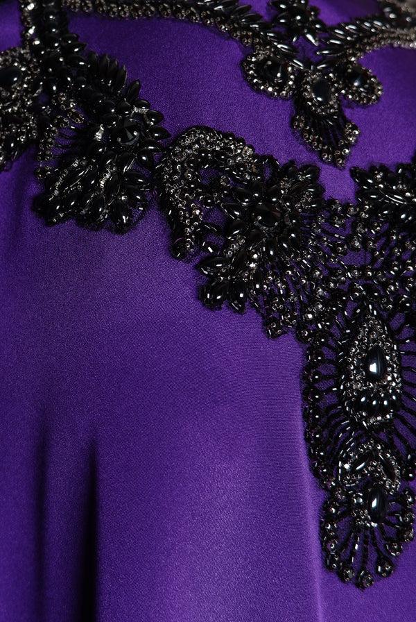 Naeem Khan EMBELLISHED NECKLINE CAFTAN