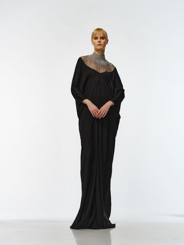 naeem khan EMBELLISHED NECKLINE CAFTAN