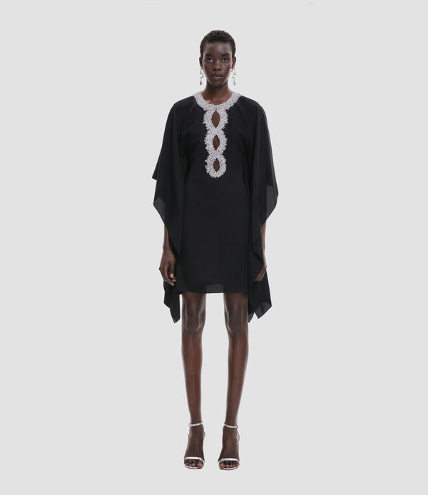 naeem khan EMBELLISHED NECKLINE SHORT CAFTAN