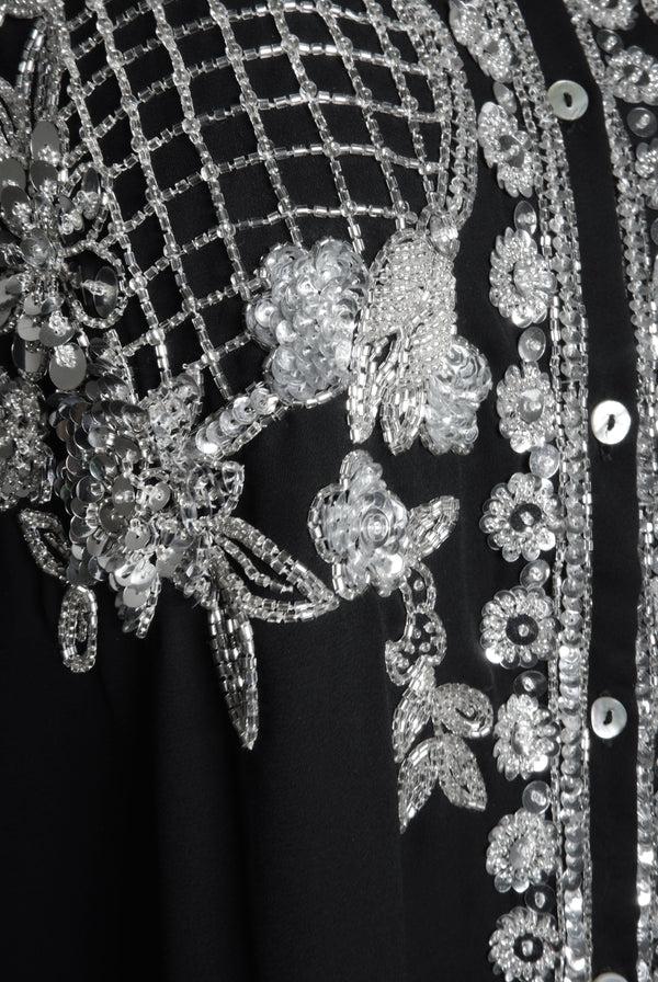 Naeem Khan Embroidered Button Up Blouse