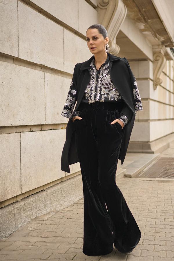 naeem khan Embroidered Button Up Blouse