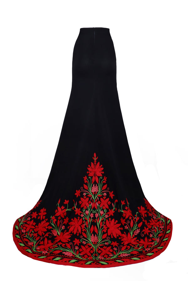 Naeem Khan Embroidered Fit And Flare Skirt