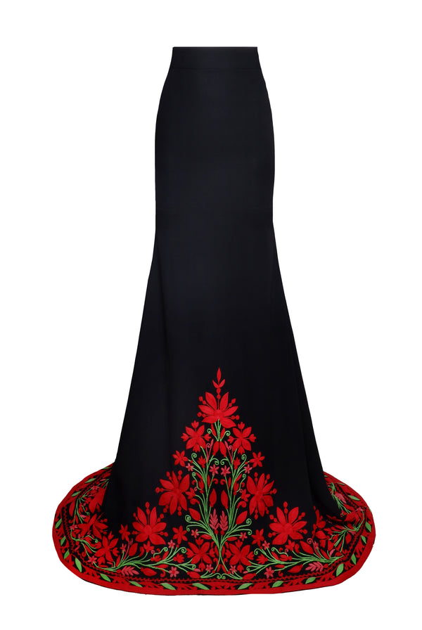 Naeem Khan Embroidered Fit And Flare Skirt