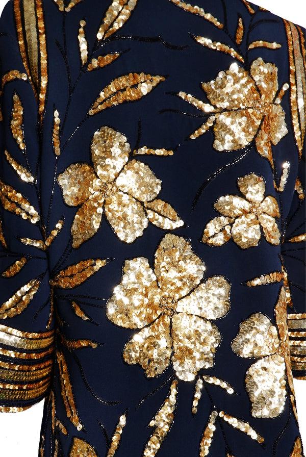 Naeem Khan EMBROIDERED FLOOR LENGTH COAT