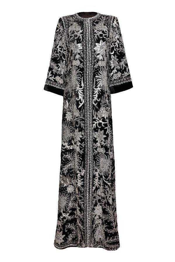 Naeem Khan EMBROIDERED FLOOR LENGTH COAT