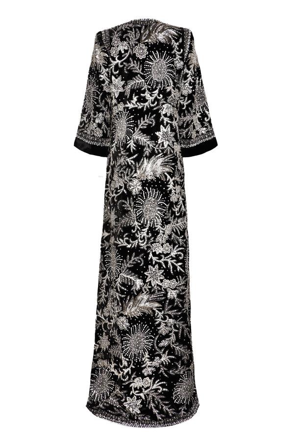 Naeem Khan EMBROIDERED FLOOR LENGTH COAT