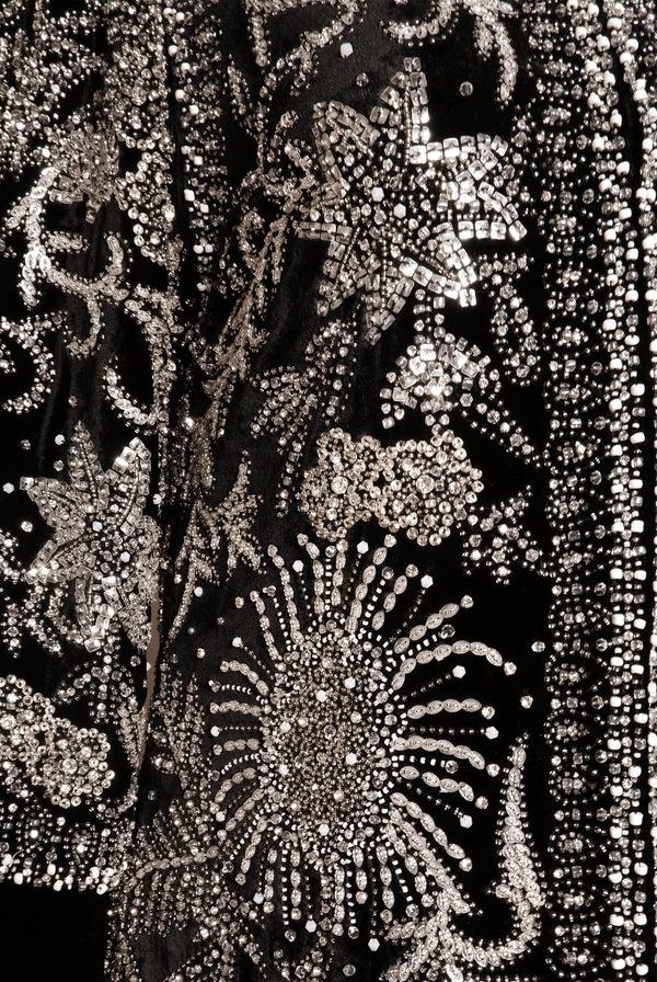 Naeem Khan EMBROIDERED FLOOR LENGTH COAT