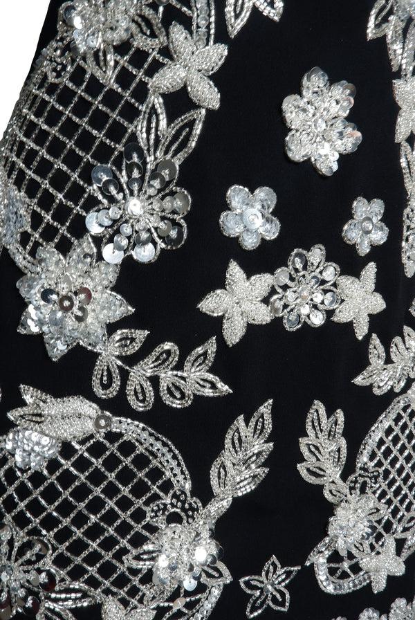 Naeem Khan Embroidered Long Sleeve Dress