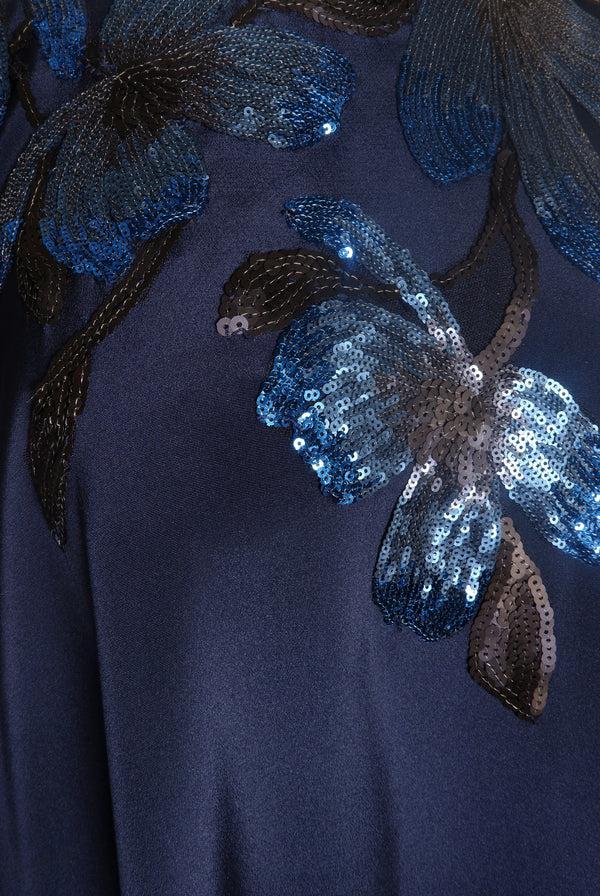 Naeem Khan Floral Applique Caftan