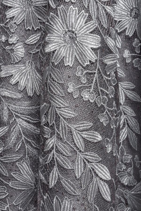 Naeem Khan FLORAL LACE LONG SLEEVE GOWN